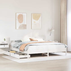 Vidaxl - Cadre De Lit Sans Matelas Blanc 200x200 Cm Bois Massif De Pin