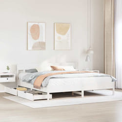 Vidaxl - Cadre De Lit Sans Matelas Blanc 180x200 Cm Bois Massif De Pin
