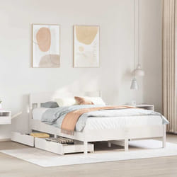 Vidaxl - Cadre De Lit Sans Matelas Blanc 140x200 Cm Bois De Pin Massif