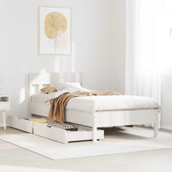 Cadre De Lit Sans Matelas Blanc 100x200 Cm Bois De Pin Massif Vidaxl