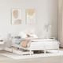 vidaXL Cadre de lit avec tête de lit blanc 120x190 cm bois pin massif meuble de chambre à coucher sommier lit en bois 3301885