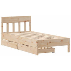 Cadre De Lit Sans Matelas 75x190 Cm Bois De Pin Massif Vidaxl