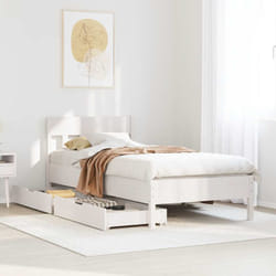 Vidaxl - Cadre De Lit Sans Matelas Blanc 75x190 Cm Bois De Pin Massif