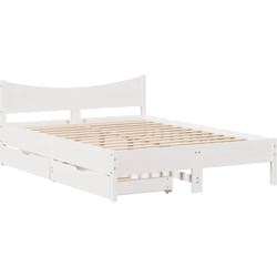 Cadre de lit avec tiroirs blanc 120x190 cm bois pin massif Vidaxl