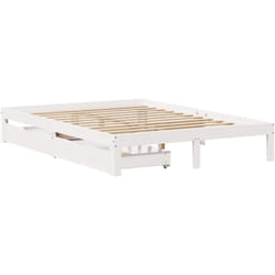 Vidaxl - Cadre de lit avec tiroirs sans matelas blanc 120x190 cm