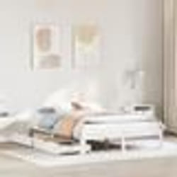 vidaXL Cadre de lit avec tiroirs blanc 140x190 cm bois de pin massif sommier cadre de lit double cadre de lit en bois 3301941