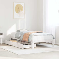 Cadre De Lit Avec Tiroirs Sans Matelas Blanc 90x200 Cm Vidaxl