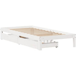 Cadre de lit avec tiroirs sans matelas blanc 100x200 cm Vidaxl