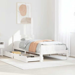 Cadre De Lit Avec Tiroirs Sans Matelas Blanc 90x200 Cm Vidaxl