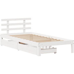 Cadre De Lit Avec Tiroirs Sans Matelas Blanc 90x190 Cm Vidaxl
