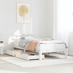 Cadre De Lit Avec Tiroirs Sans Matelas Blanc 90x200 Cm Vidaxl