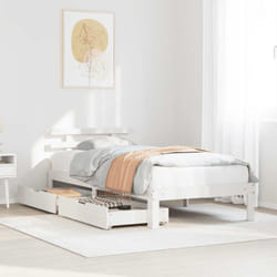 Cadre De Lit Avec Tiroirs Sans Matelas Blanc 100x200 Cm Vidaxl