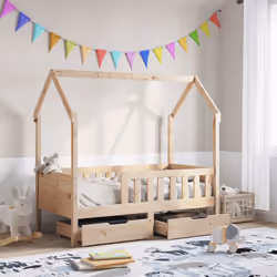 Votre enfant adorera ce fantastique cadre de lit pour enfants en forme de maison en bois, qu'il rêve de sa prochaine aventure ...