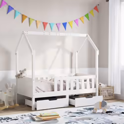 Votre enfant adorera ce fantastique cadre de lit pour enfants en forme de maison en bois, qu'il rêve de sa prochaine aventure ...