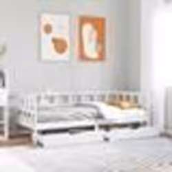 vidaXL Lit de jour avec tiroirs blanc 80x200 cm bois de pin massif canapé-lit lit de repos lit de jour avec rangement 3302086