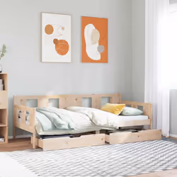 Ce lit de repos 2 en 1 avec tiroirs, servant à la fois de canapé et de lit, constitue un ajout pratique et accrocheur à votre ...