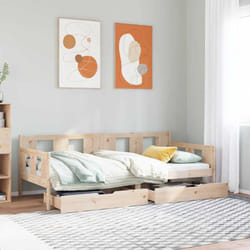 Lit De Jour Avec Tiroirs Sans Matelas 90x190 Cm Bois Massif Vidaxl