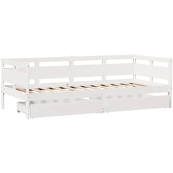 Lit de jour et tiroirs sans matelas blanc 90x190 cm bois massif Vidaxl
