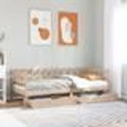 vidaXL Lit de jour avec tiroirs sans matelas 90x190 cm bois massif 3302136