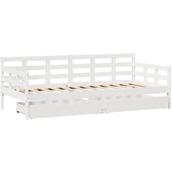 Lit de jour et tiroirs sans matelas blanc 90x190 cm bois massif vidaXL