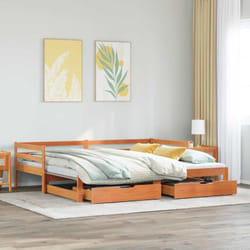 Lit De Jour Avec Gigogne Et Tiroirs Sans Matelas 90x200 Cm Vidaxl