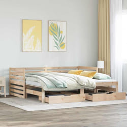 Lit de jour avec tiroirs sans matelas 90x200 cm bois massif Vidaxl