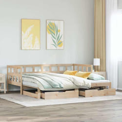 Lit De Jour Avec Gigogne Et Tiroirs Sans Matelas 80x200 Cm Vidaxl