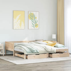 Lit De Jour Avec Gigogne Et Tiroirs Sans Matelas 80x200 Cm Vidaxl