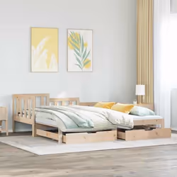 vidaXL Lit de jour avec gigogne et tiroirs sans matelas 80x200 cm 3302219