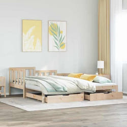 vidaXL Lit de jour avec gigogne et tiroirs sans matelas 80x200 cm 3302219