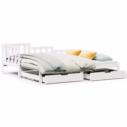 VidaXL 3302224, lit sofa, Blanc, Bois de pin, 1935 mm, 980 mm, 685 mm