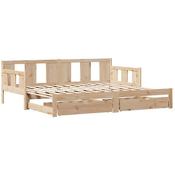 Lit de jour avec gigogne et tiroirs sans matelas 90x200 cm Vidaxl