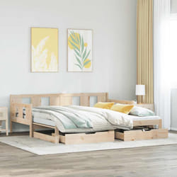 Lit De Jour Avec Gigogne Et Tiroirs Sans Matelas 80x200 Cm Vidaxl