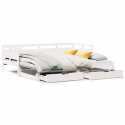 VidaXL 3302234, lit sofa, Blanc, Bois de pin, 2035 mm, 880 mm, 660 mm
