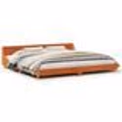 vidaXL Cadre de lit sans matelas cire marron 200x200cm bois pin massif - 200 x 200 cm