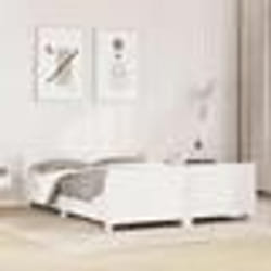 vidaXL Cadre de lit sans matelas blanc 150x200 cm bois de pin massif - 150 x 200 cm