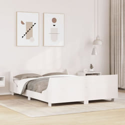 Vidaxl - Cadre De Lit Sans Matelas Blanc 140x200 Cm Bois De Pin Massif