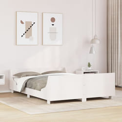 Vidaxl - Cadre De Lit Sans Matelas Blanc 140x190 Cm Bois De Pin Massif