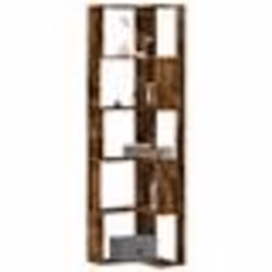 vidaXL Bibliothèque dangle à 5 niveaux chêne fumé bois dingénierie étagère à livres dangle vitrine dangle armoire 852586