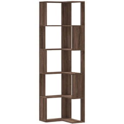 Bibliothèque d'angle à 5 niveaux chêne marron bois d'ingénierie Vidaxl