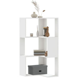 Bibliothèque d'angle à 3 niveaux blanc bois d'ingénierie Vidaxl