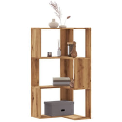 Bibliothèque d'angle 3 niveaux chêne artisanal bois ingénierie Vidaxl