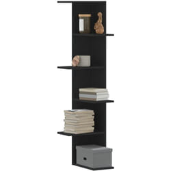 Vidaxl - tagère d'angle murale noir 36,5x36,5x140 cm bois d'ingénierie