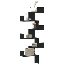 Vidaxl - tagère murale d'angle noir 45x45x147 cm bois d'ingénierie