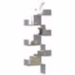vidaXL Étagère d'angle murale sonoma gris 45x45x147cm bois ingénierie