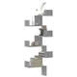 vidaXL Étagère d'angle murale sonoma gris 45x45x147cm bois ingénierie