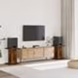 vidaXL Supports de haut-parleurs 2 pcs chêne fumé bois d'ingénierie