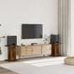 vidaXL Supports de haut-parleurs 2 pcs chêne fumé bois d'ingénierie