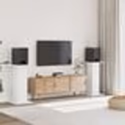 vidaXL Supports de haut-parleurs 2 pcs blanc bois d'ingénierie