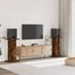 vidaXL Supports de haut-parleurs 2 pcs chêne fumé bois d'ingénierie